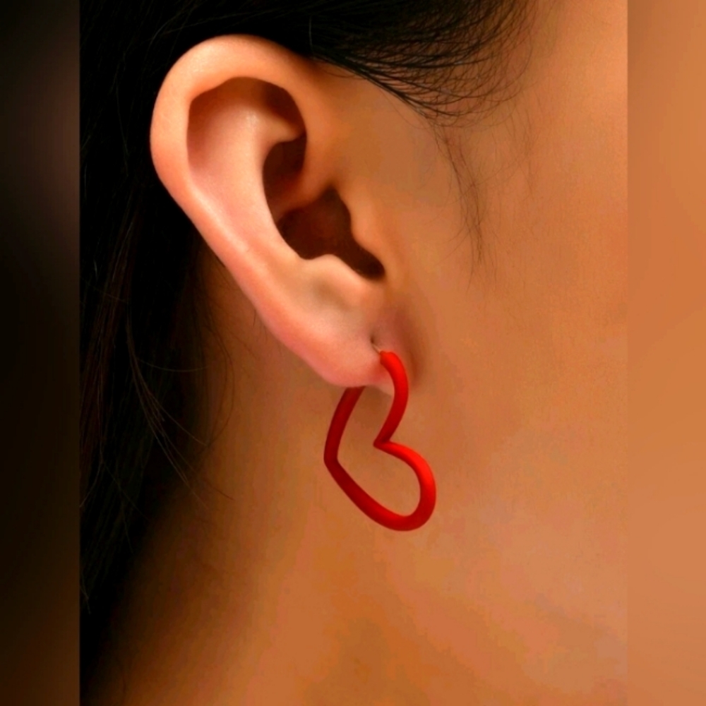 Heart Shaped Hoop Earrings